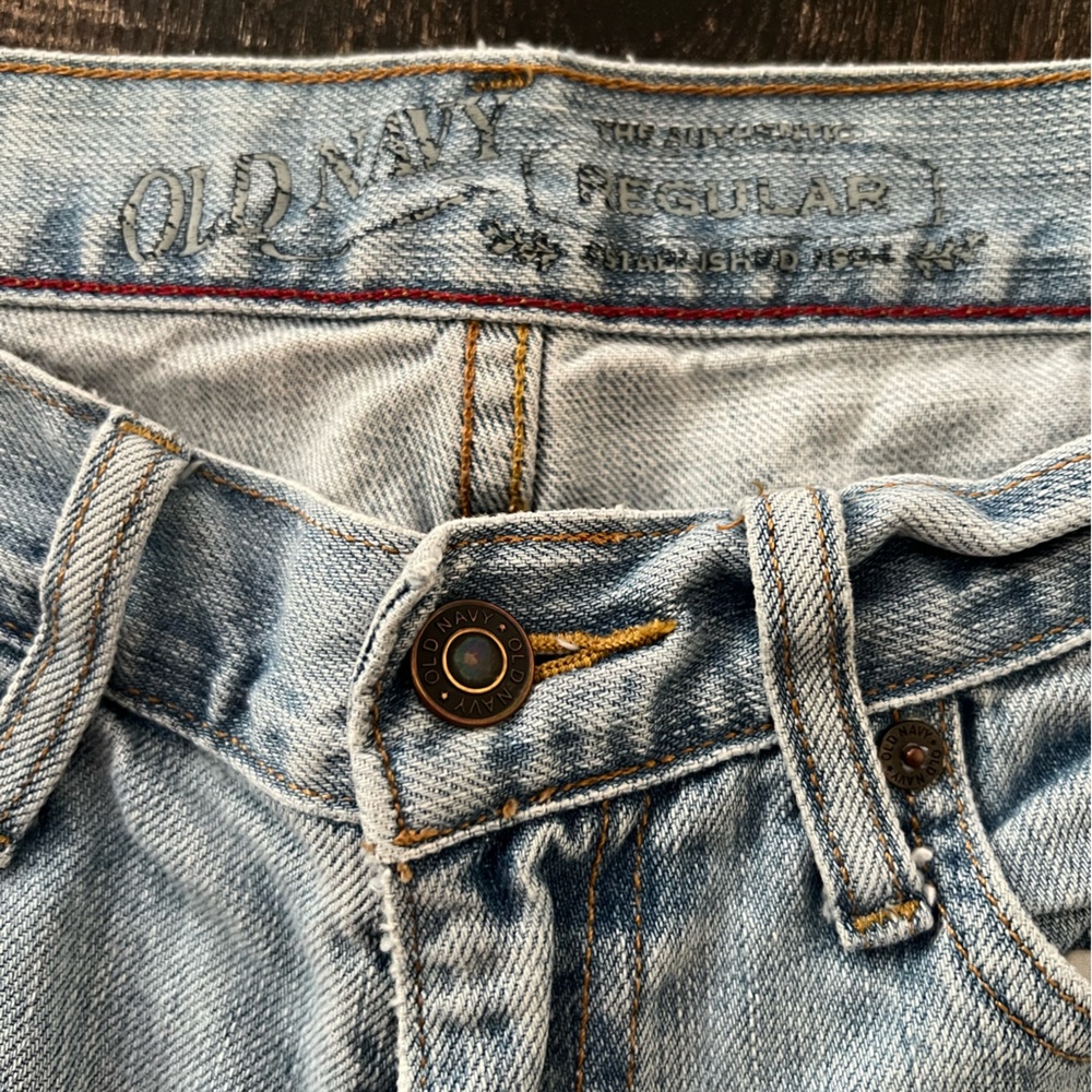 Old Navy Women's Light Blue Straight Leg Jeans - Picture 3 of 7